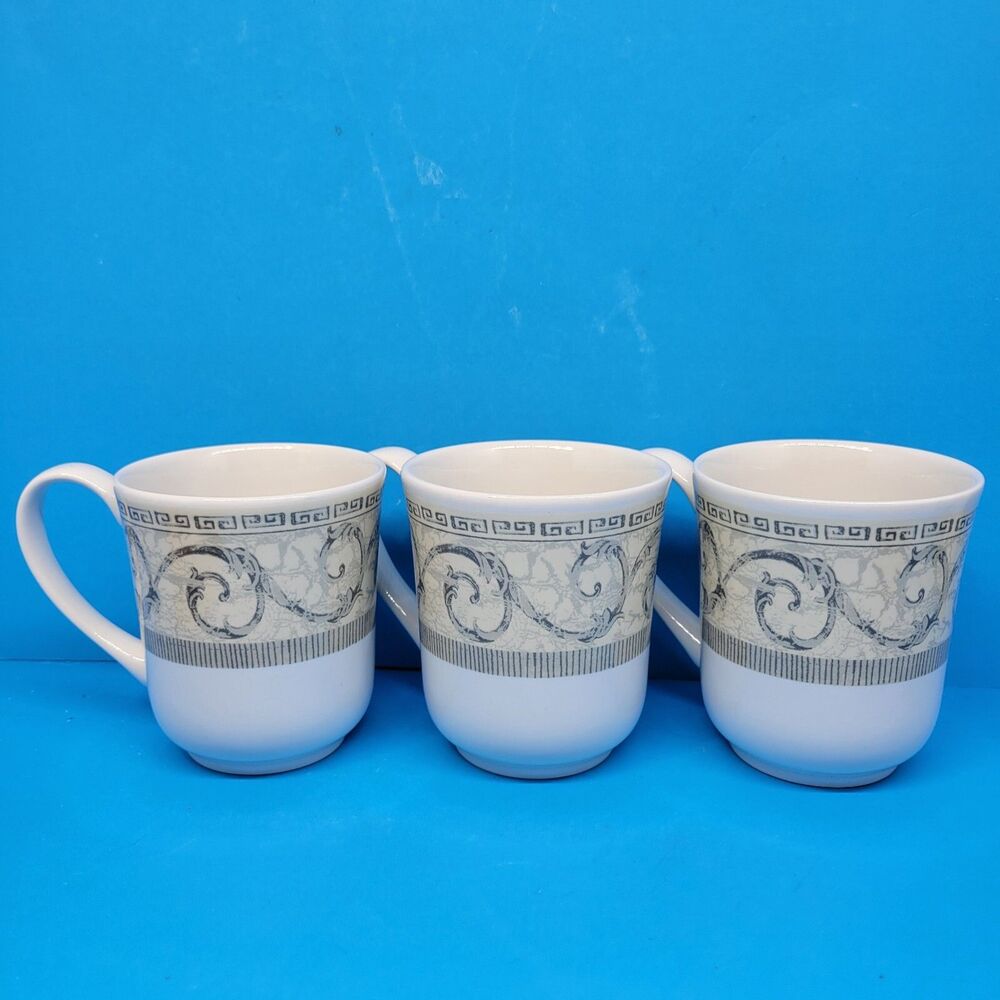 Johnson Brothers Acanthus Cream Set Of 3 Vintage 4" Mugs EUC